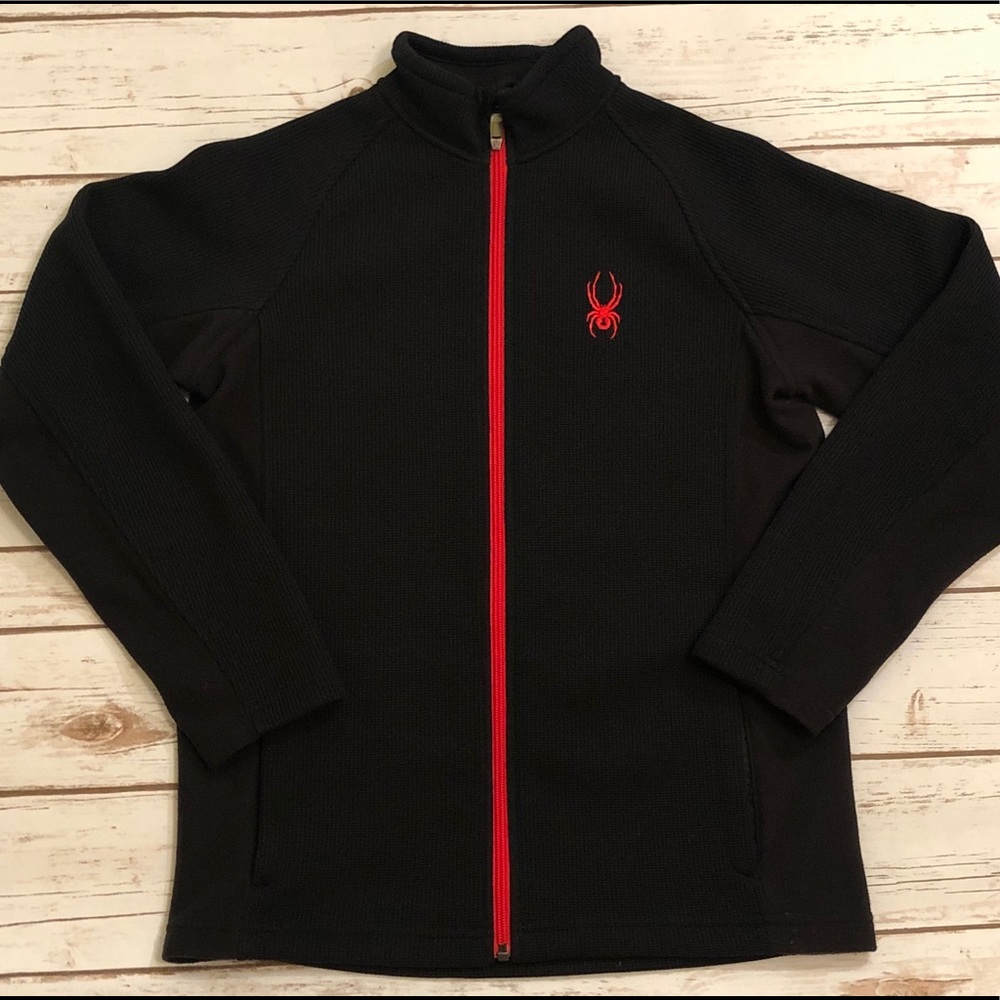 SPYDER CORE SWEATER JACKET BOY’S LARGE BLACK/RED